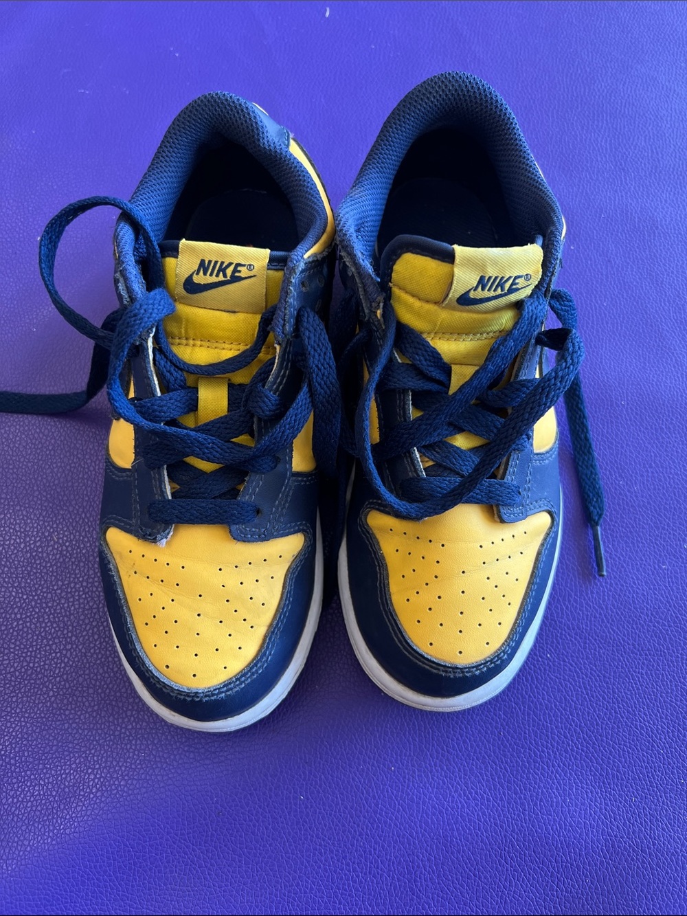 Nike Kids Blue and Yellow Low-Top Sneakers